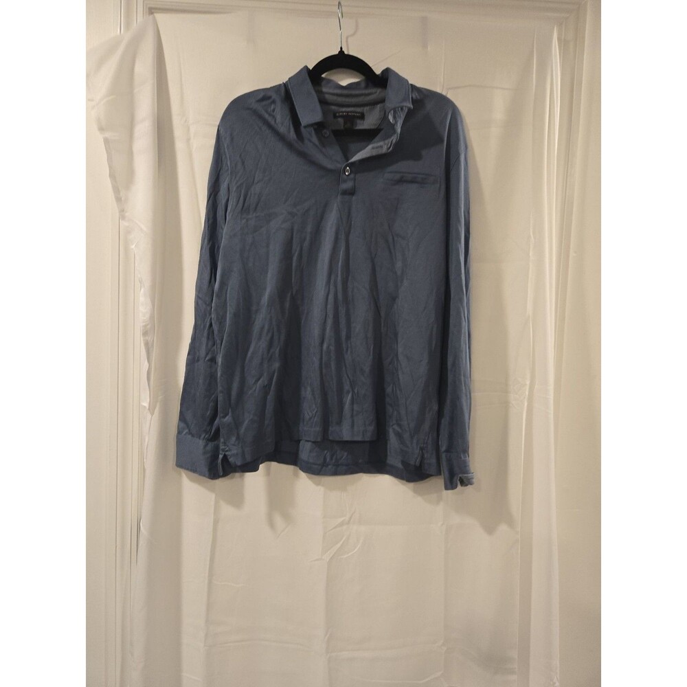 Banana Republic Men's Slate Blue Long Sleeve Polo Shirt XL